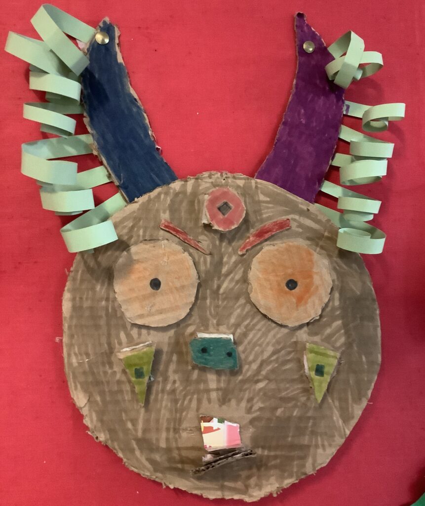 A Year 2 child's animal mask
